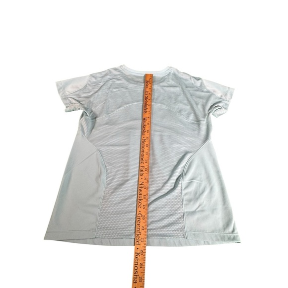 Adidas Women’s Running Shirt Medium Blue Short Sleeve Athletic Activewear Top - Picture 9 of 10